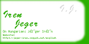 iren jeger business card